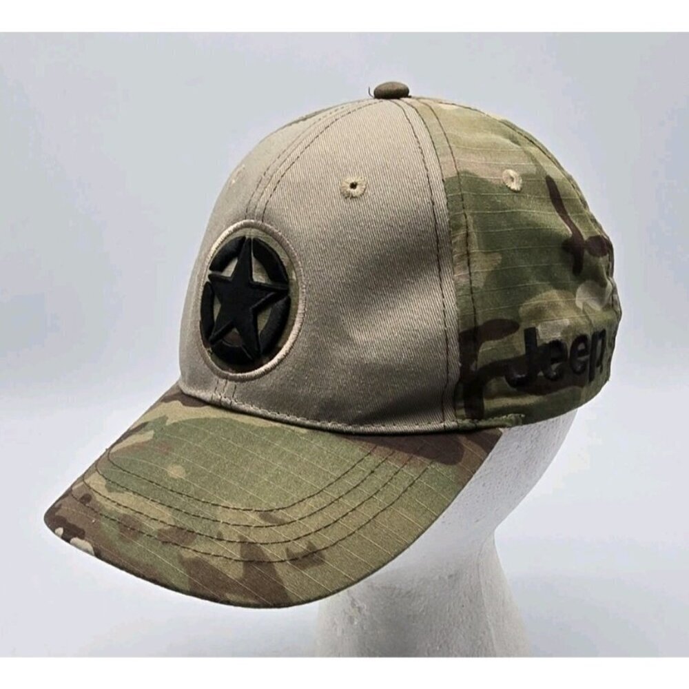 Jedco JEEP Willys Star Logo Embroidered Military Camo Snapback Hat Adult OSFA